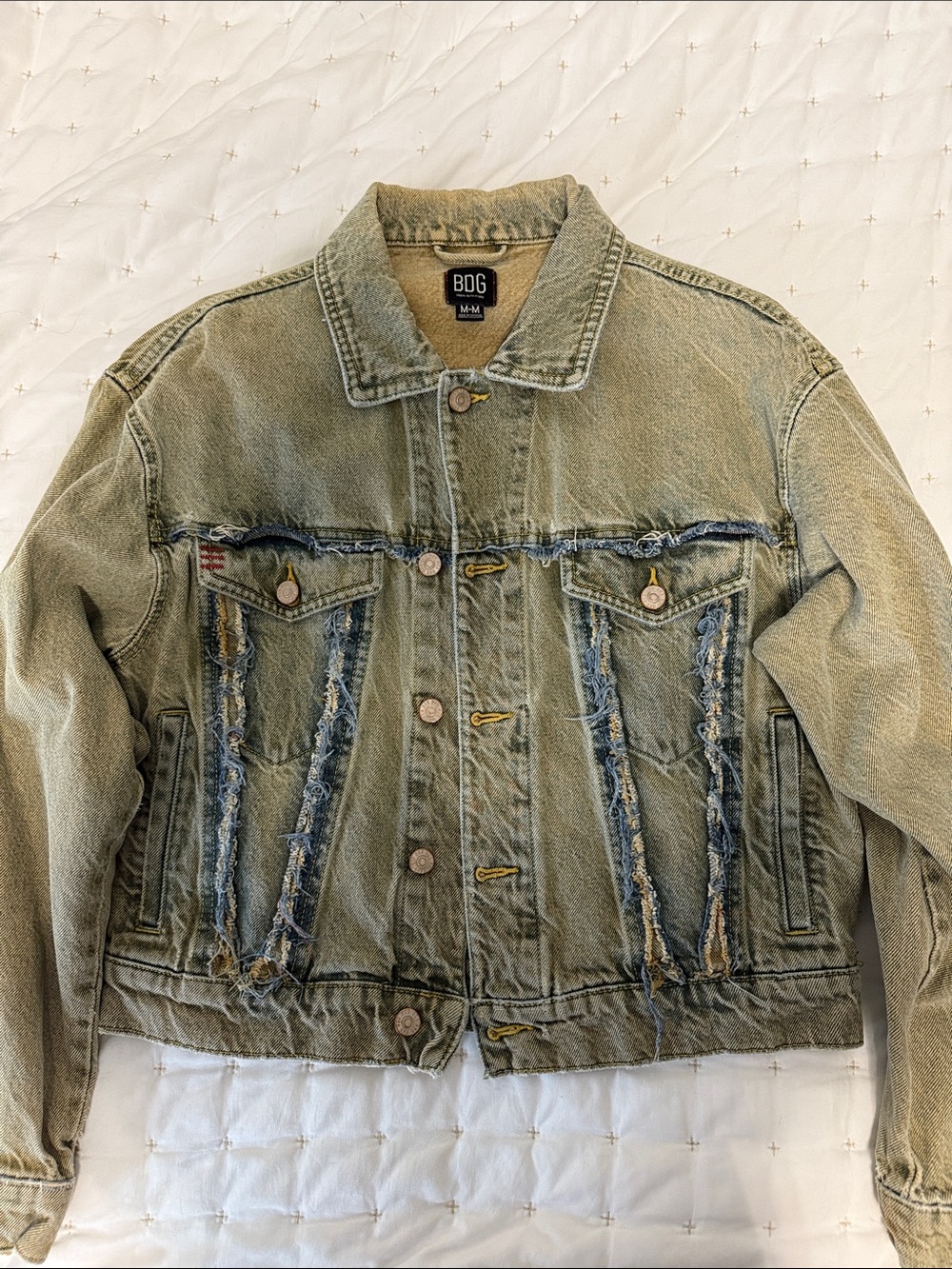 BDG Olive Green Distressed Denim Jacket